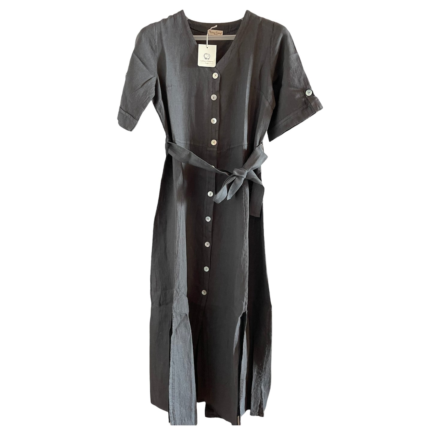 Abito Lungo Bianco sc-50% | Lino | Cashmere Company | Made in Italy- Eleganza italiana