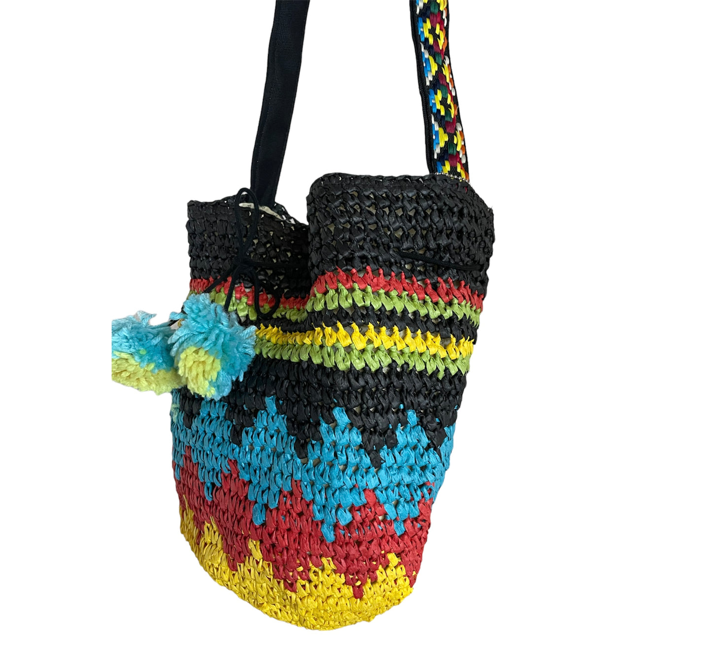 Borsa donna a tracolla a secchio colorata
