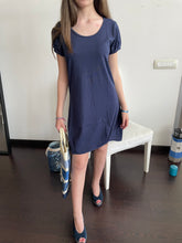 Carica l&#39;immagine nel visualizzatore di Gallery, Vestito donna corto abito Stile Positano lino e cotone SC-50%  viola o blu Cashmere Company
