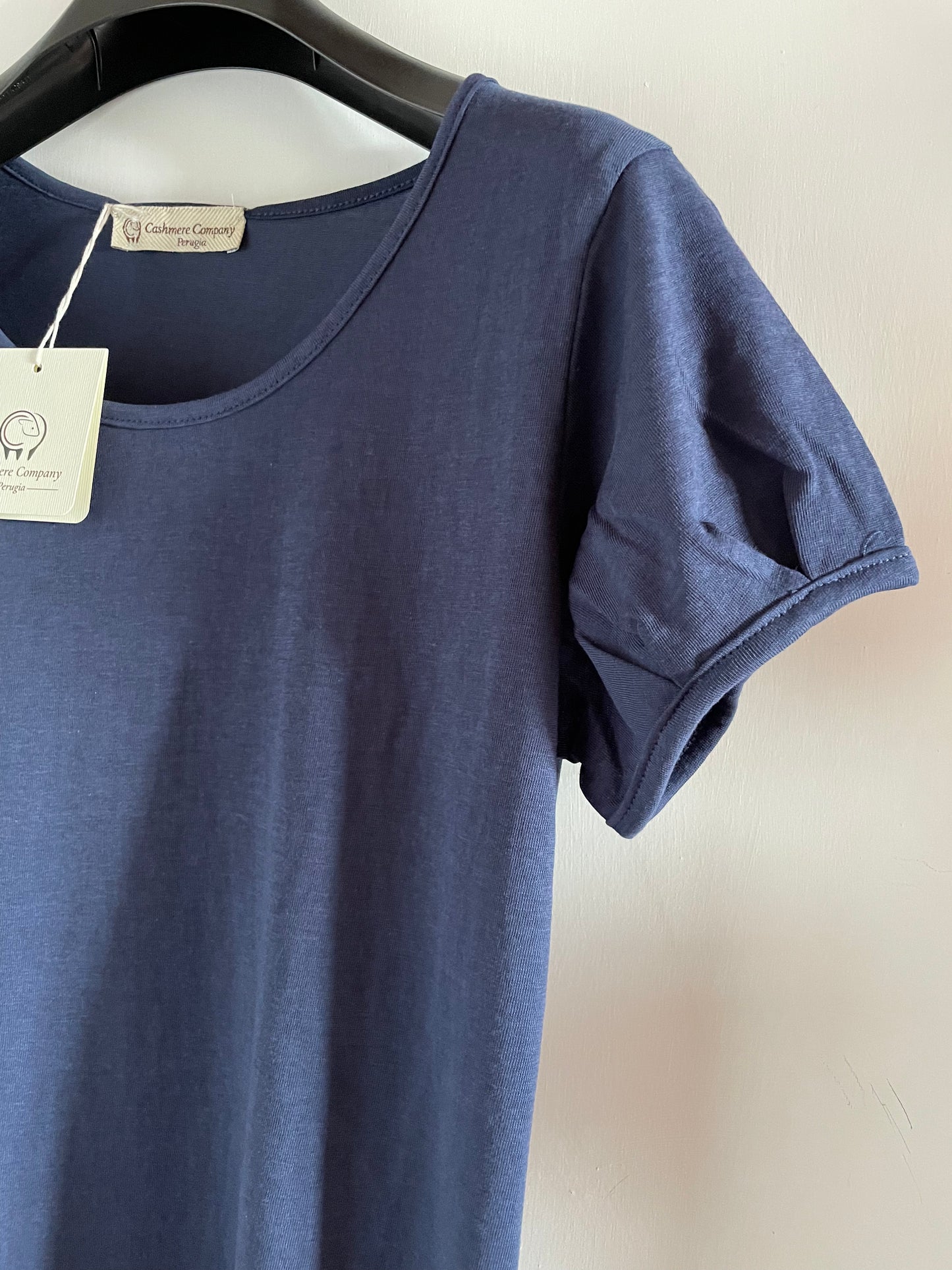 Vestito donna corto abito Stile Positano lino e cotone SC-50% viola o blu Cashmere Company