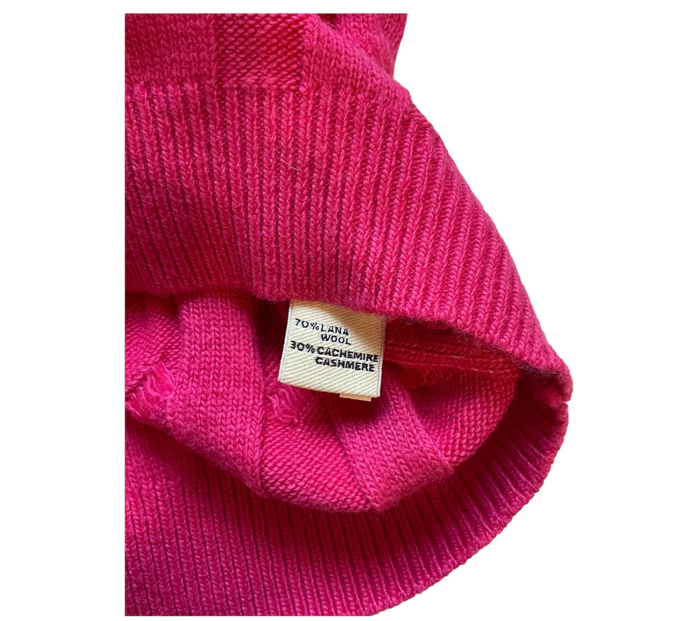 Cashmere Company Maglia Donna Fuxia SC-50% Girocollo Trecce | Lusso Puro: Lana e Cashmere