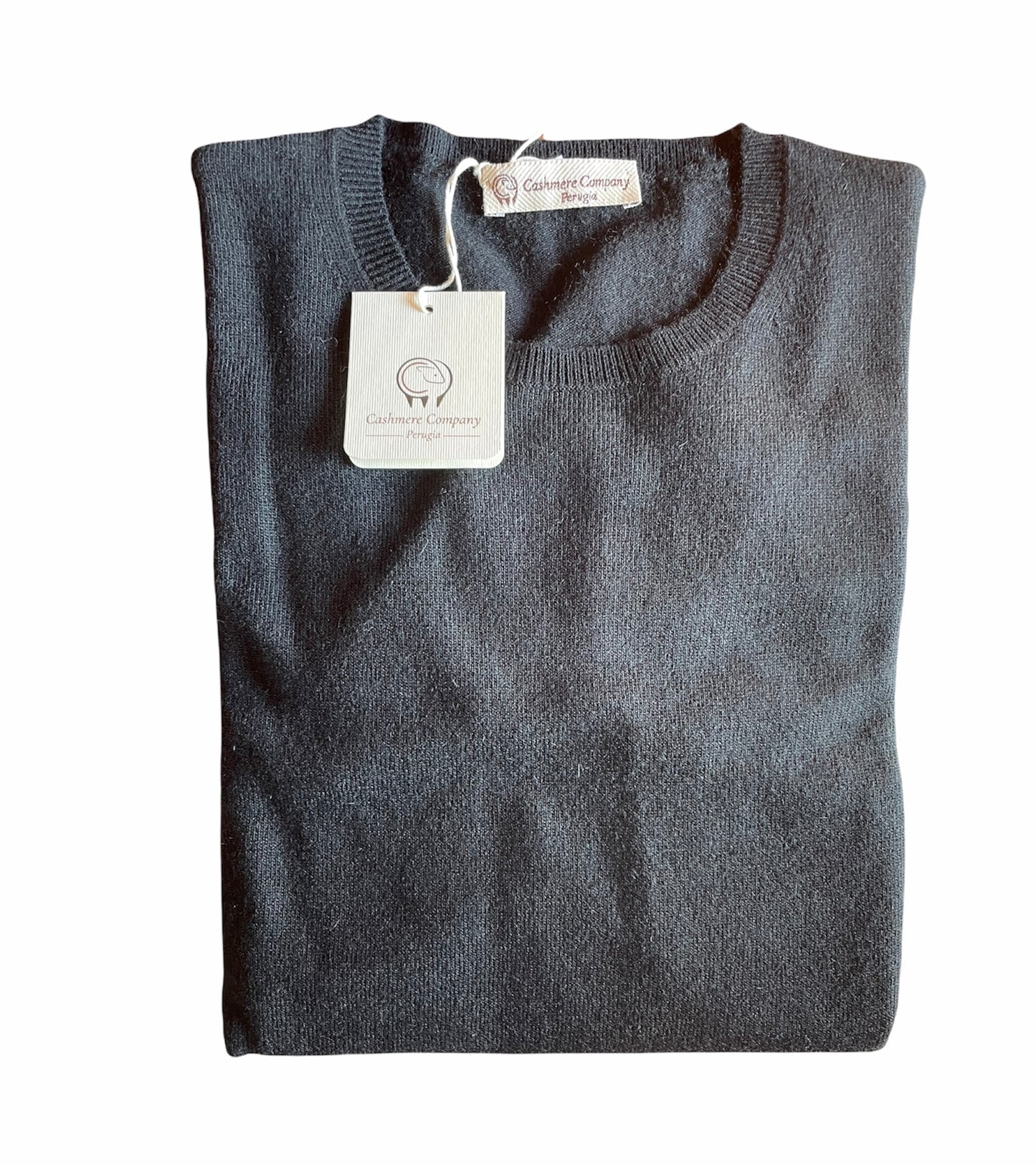 Cashmere Company maglia donna nero SC-50% girocollo maglione pullover manica lunga Cashmere e Lana Made in Italy