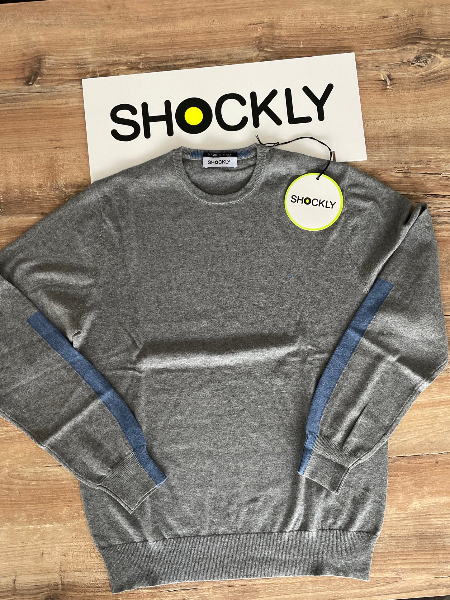 Maglia Uomo Shockly Grigio | Cashmere e Cotone, Girocollo, Elegante e Calda Made in Italy