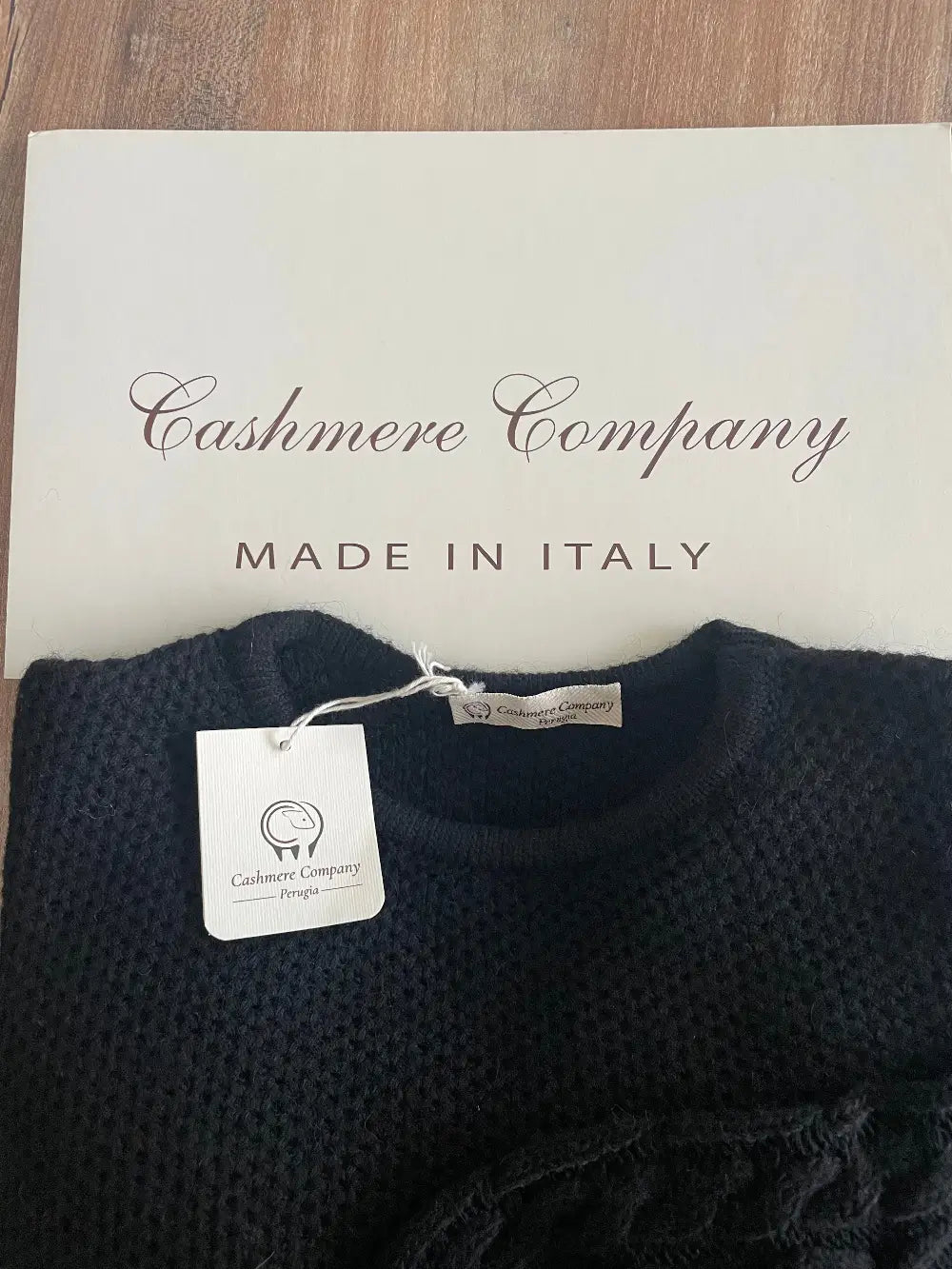 Maglia Donna Cashmere Company Girocollo Nero - Made in Italy