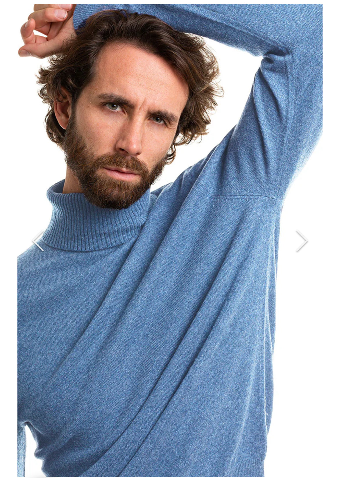 Cashmere Company maglia uomo azzurro dolcevita Cashmere Lana Seta