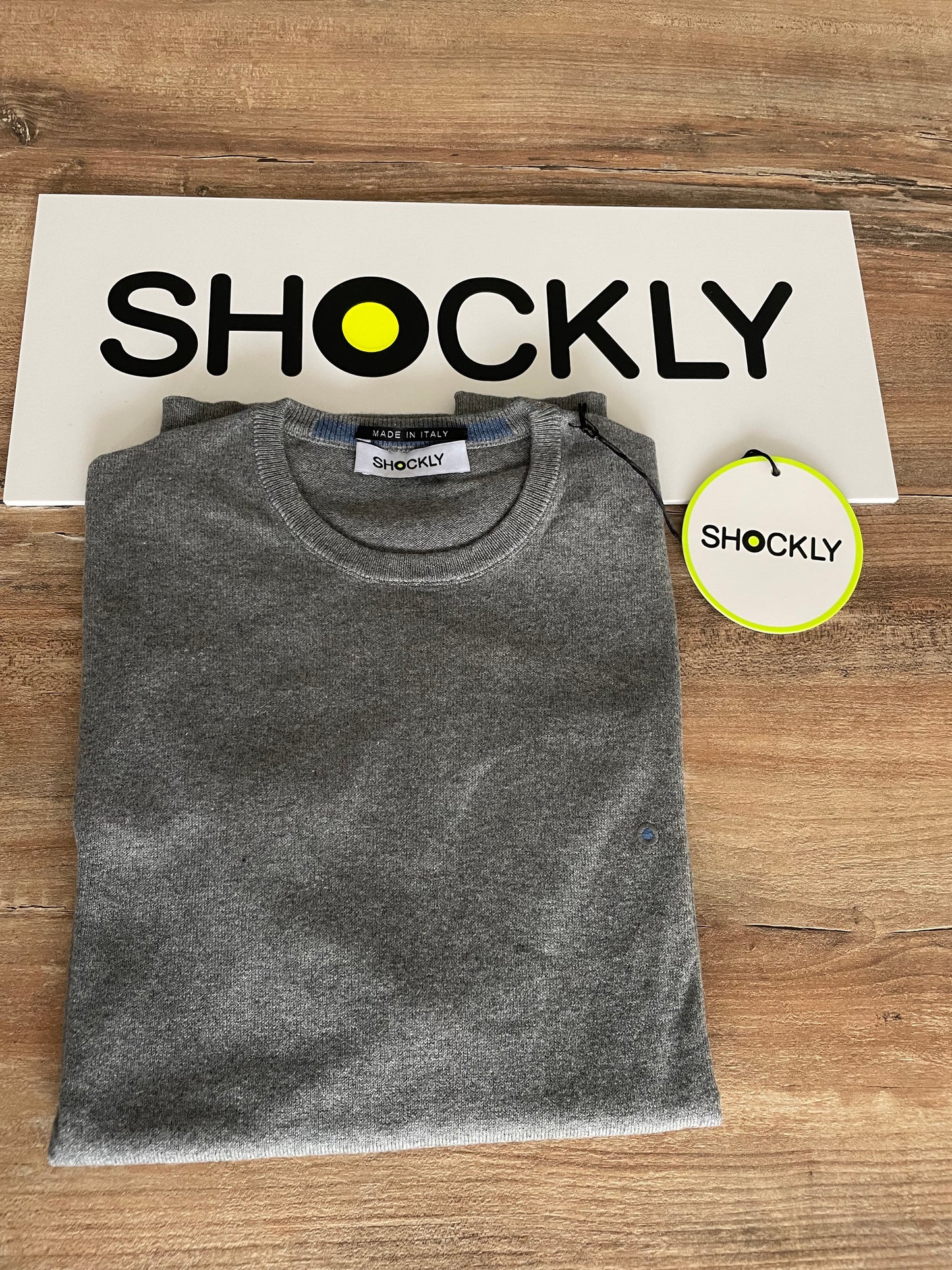 Maglia Uomo Shockly Grigio | Cashmere e Cotone, Girocollo, Elegante e Calda Made in Italy