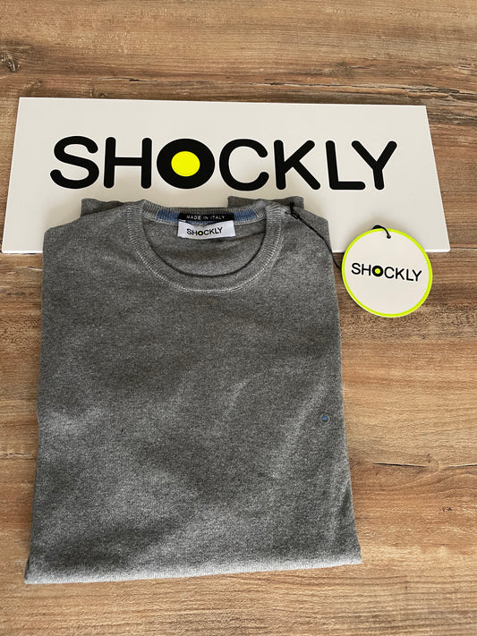 Maglia Uomo Shockly Grigio | Cashmere e Cotone, Girocollo, Elegante e Calda Made in Italy