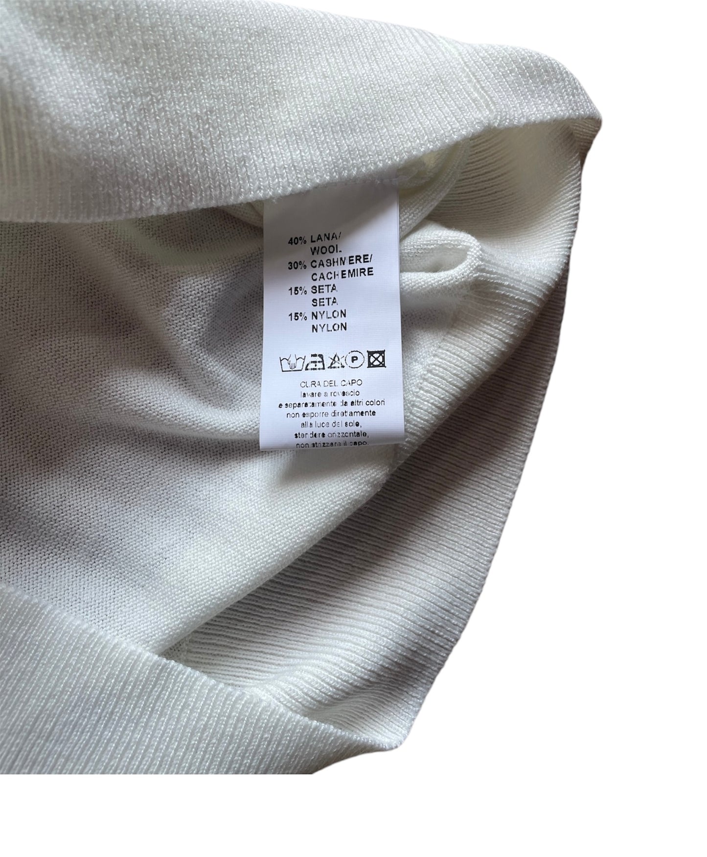 Cashmere Company maglia uomo bianco panna lana Cashmere seta