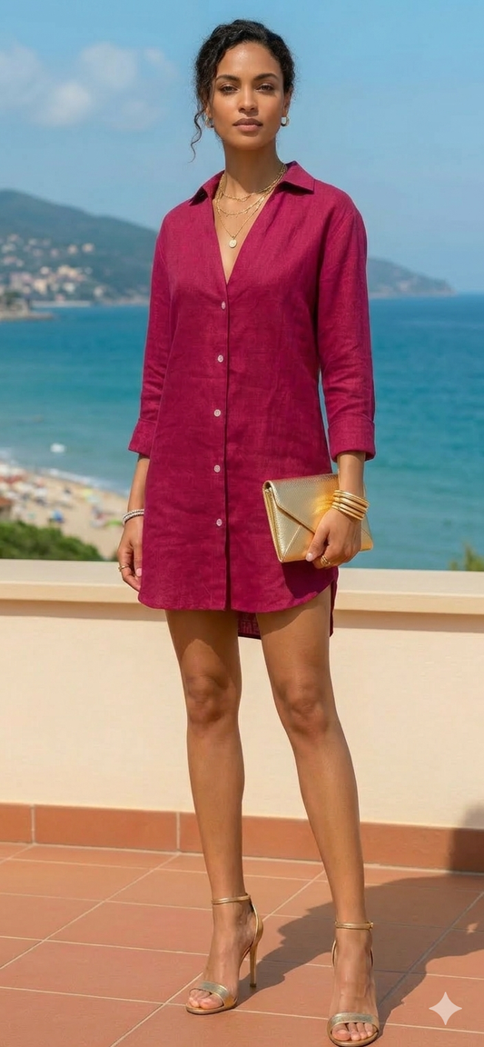 Camicia Donna Lino Cashmere Company, Made in Italy