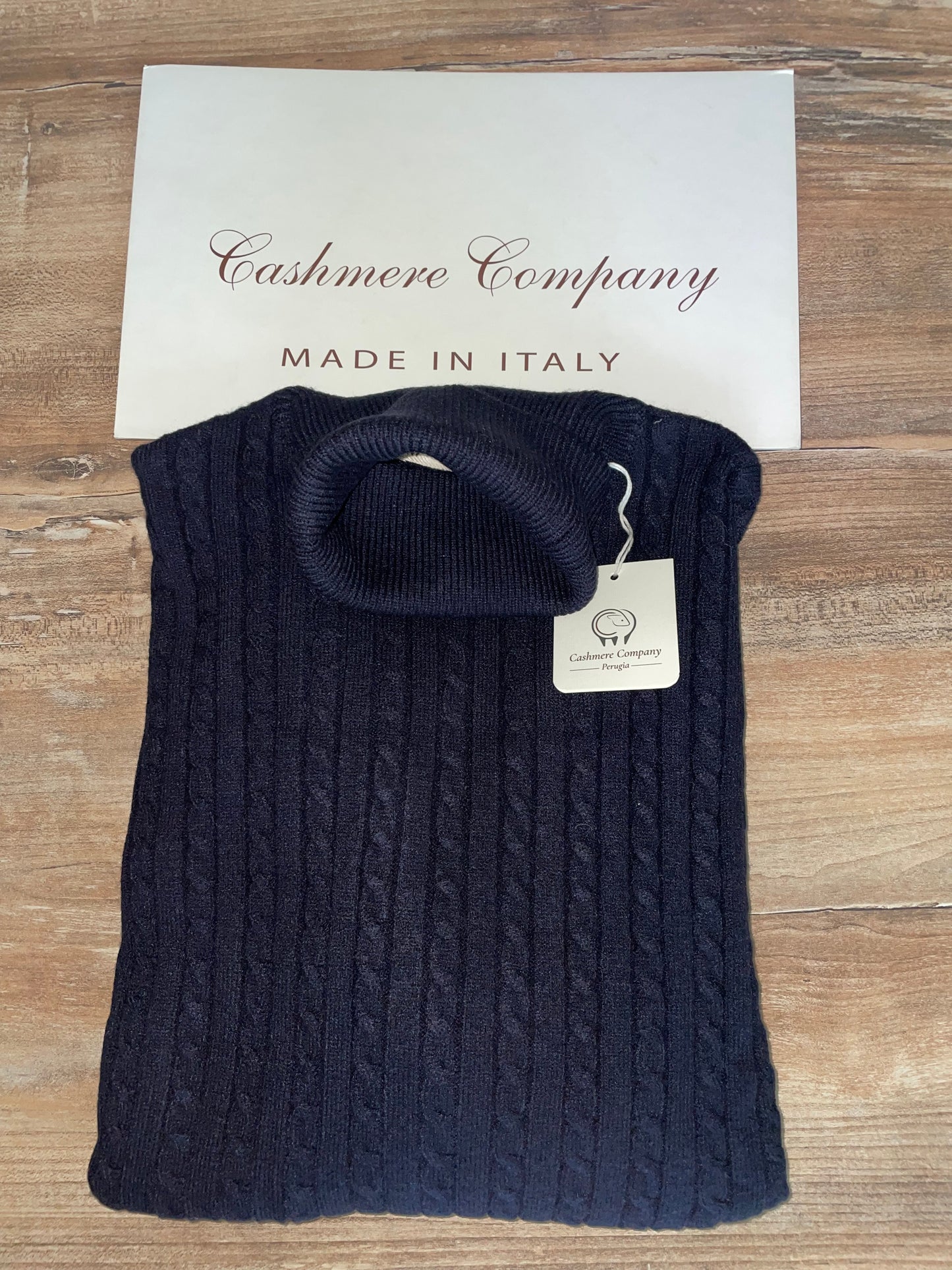 Cashmere Company Maglia uomo dolcevita Nero  trecce  Made in Italy Cashmere e lana