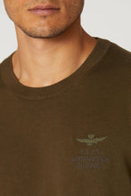 Carica l&#39;immagine nel visualizzatore di Gallery, Aeronautica Militare maglia uomo verde militare 100% cotone
