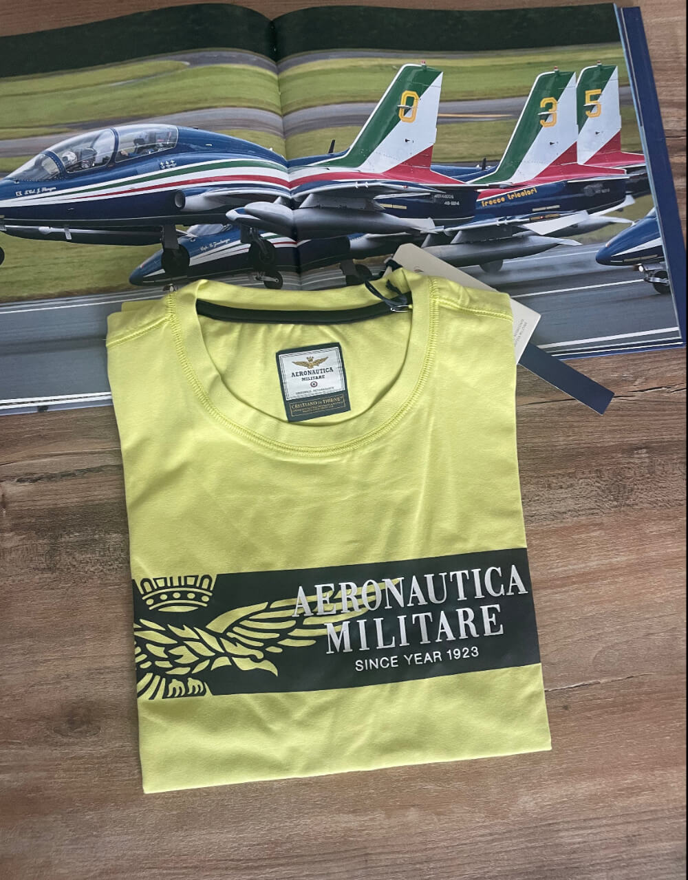 Aeronautica Militare T-shirt uomo giallo Lime ,Girocollo ,manica corta, cotone 