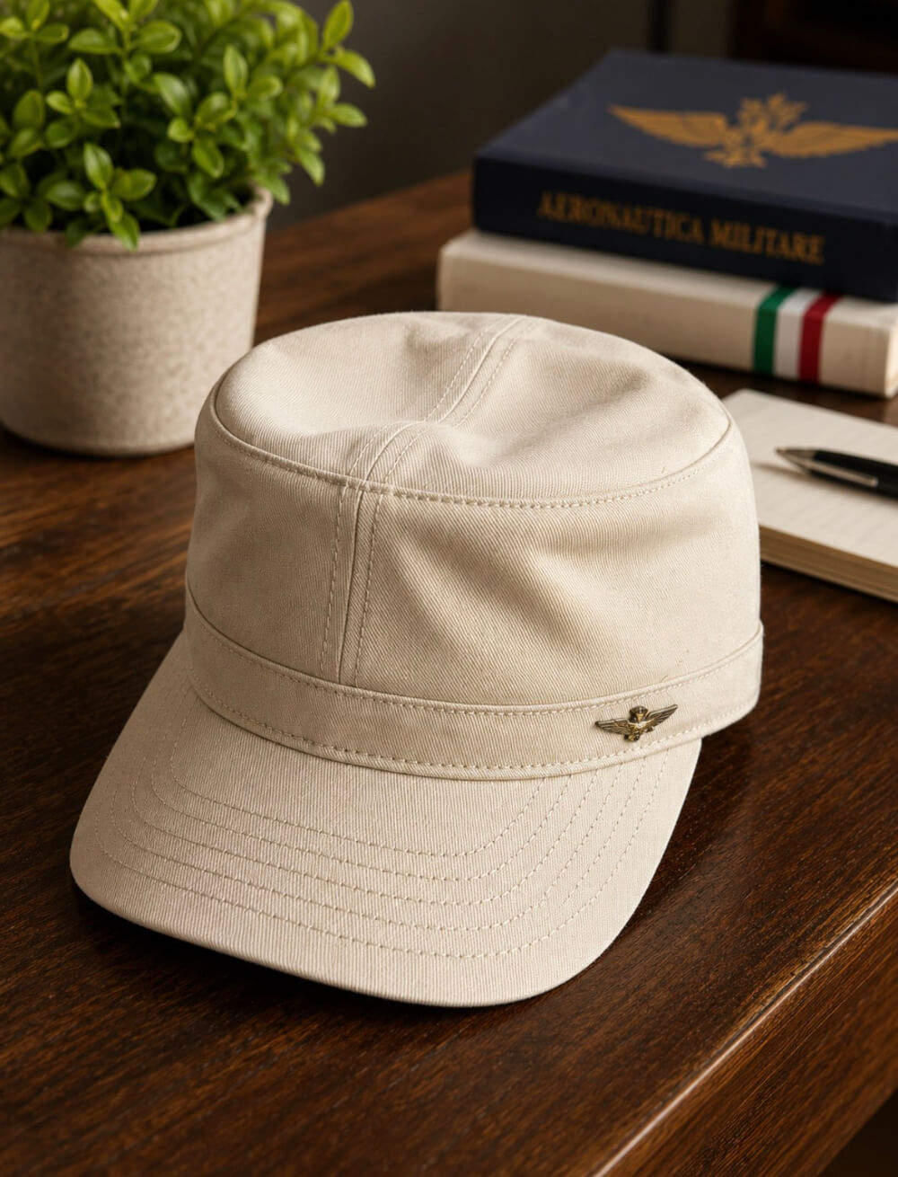 Aeronautica Militare cappello uomo con visiera blu e beige