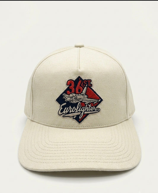 Aeronautica Militare cappello uomo panna 36° Stormo Eurofighter, con visiera in cotone 