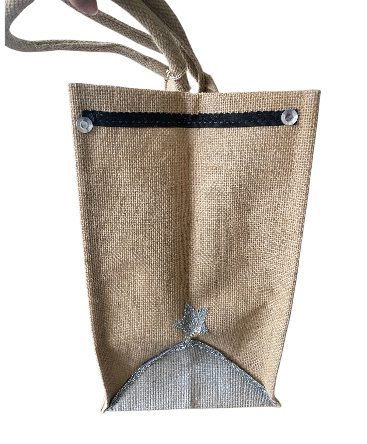Borsa in Yuta Fatta a Mano con Decorazioni Artigianali – Doppio Manico, Spiaggia e Mare