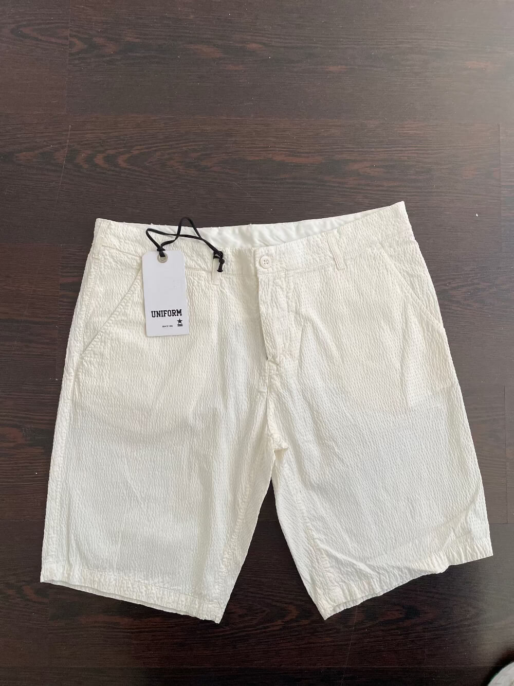 Bermuda pantaloncino uom o bianco cotone parte avanti Uniform