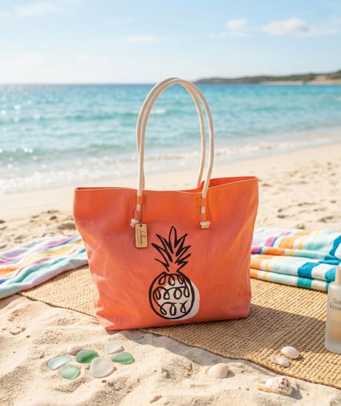 Borsa da Mare Paez in Tela con Stampa Ananas - Collezione Estate