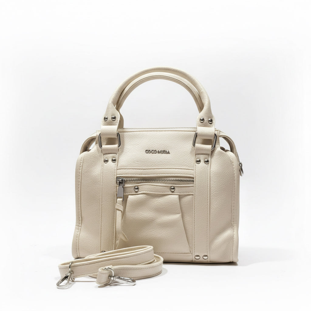 Borsa Donna Coconuda con Tracolla Staccabile - Ecopelle Rosso Bianca