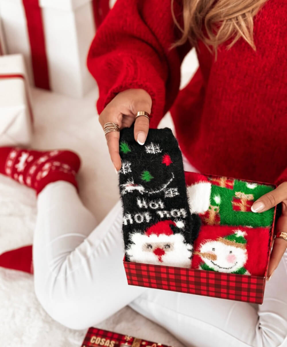 Calzini Natalizi Donna Confezione 2 Paia - Regalo Natale Perfetto