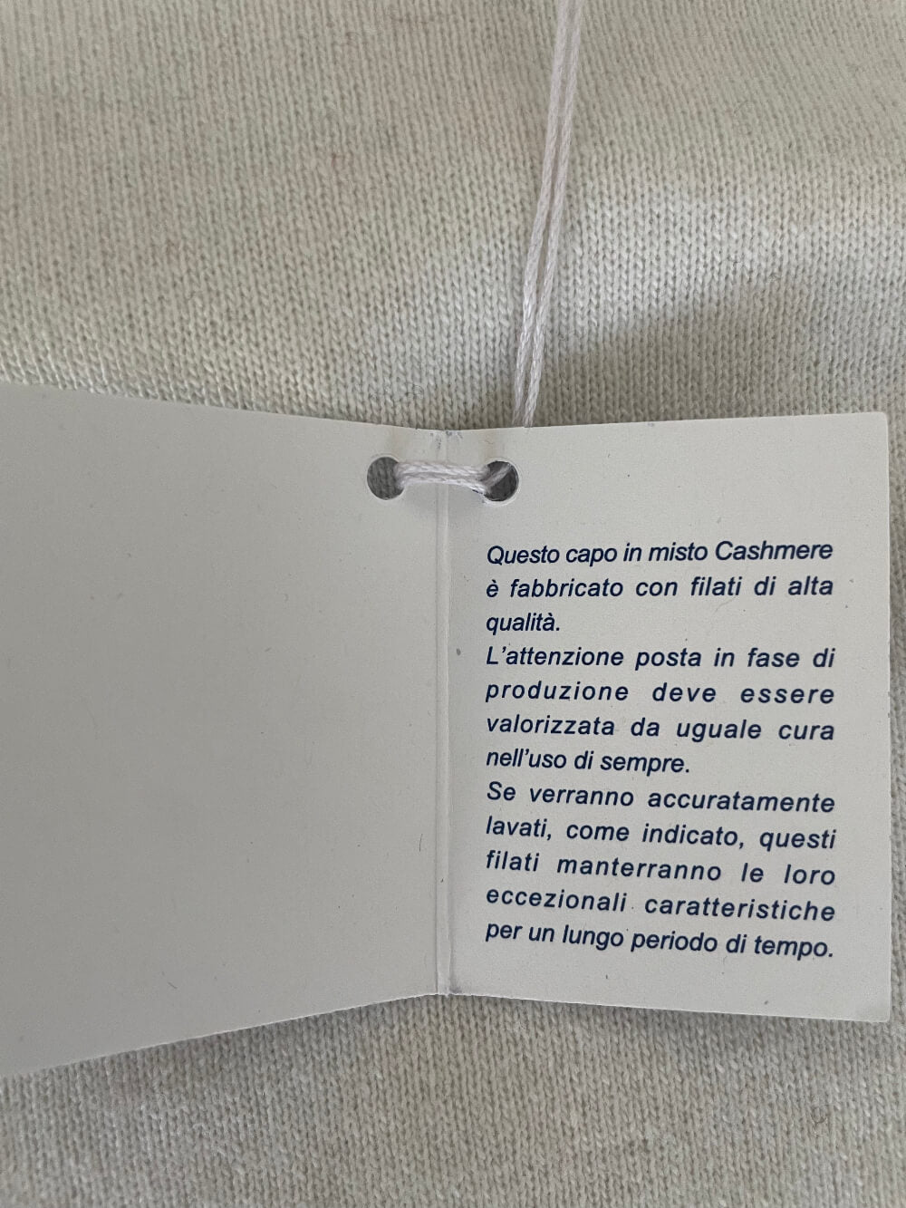 Cartellino Lanè spiegazione filati