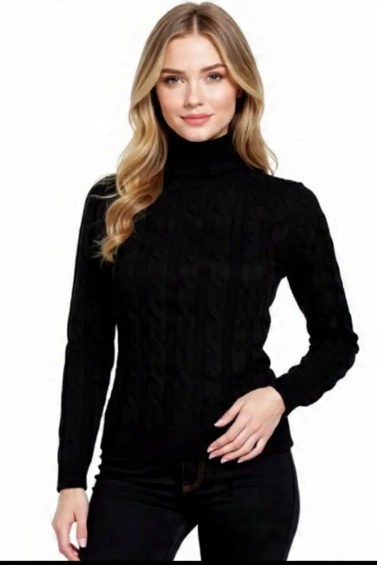 Cashmere Company dolcevita donna nero Cashmere e lana made n Italy