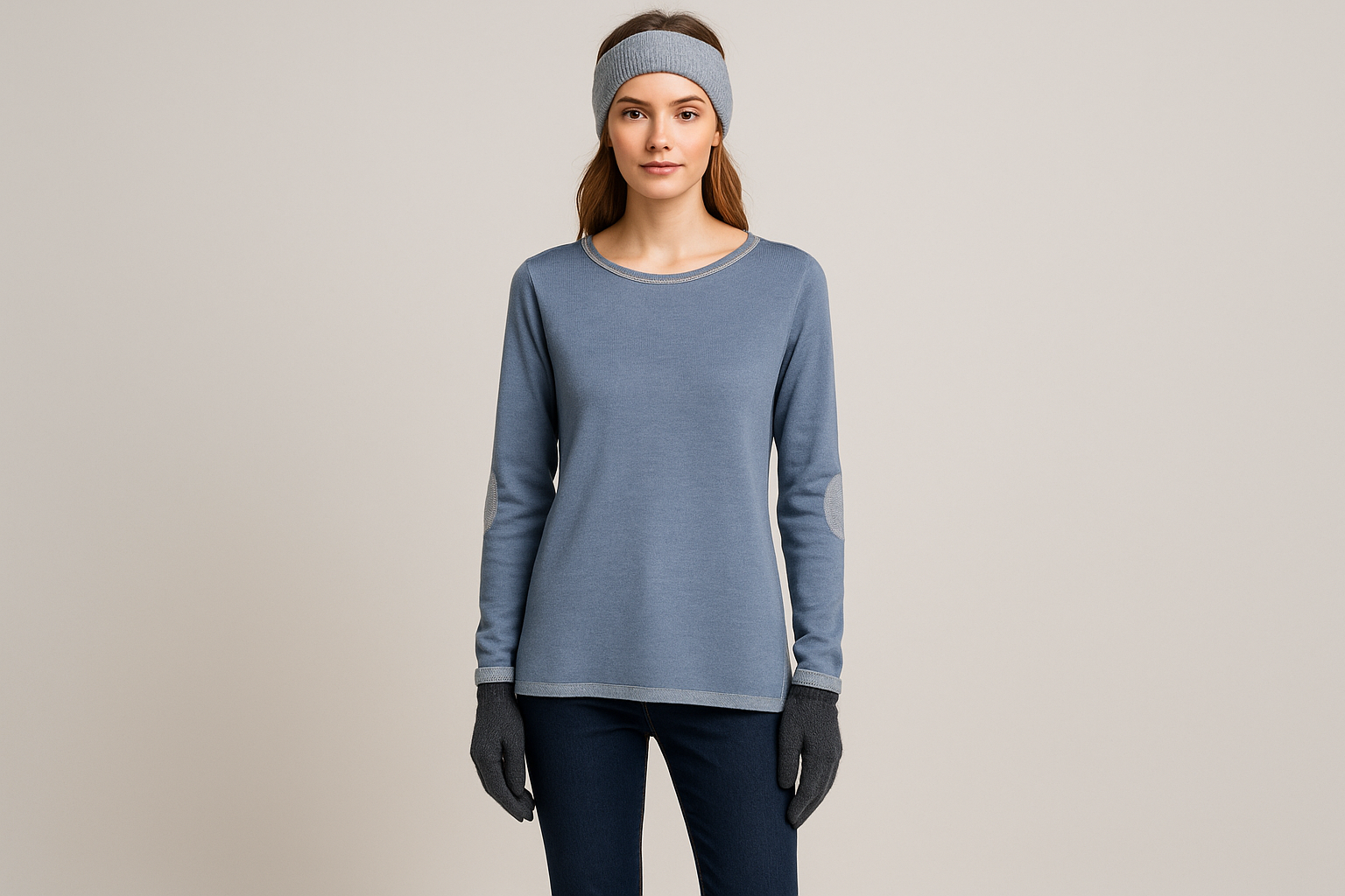Cashmere  Company maglia donna azzurro cashmere e lana made in Italy