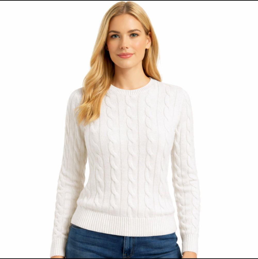 Cashmere Company maglia donna bianco cashmere e lana Made in Italy 