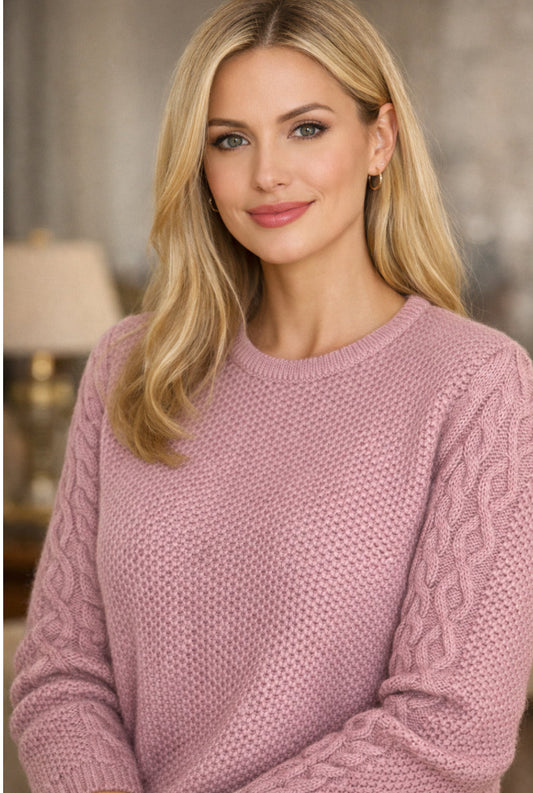 Cashmere Company maglia donna rosa lana e Alpaca Made in Italy 🇮🇹