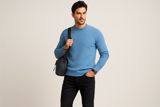 Cashmere Company maglia uomo girocollo lana e cashmere made in Italy
