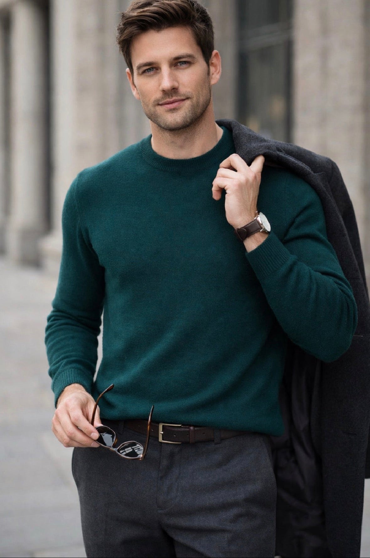 Cashmere Company maglia uomo verde Lana Cashmere Cotone