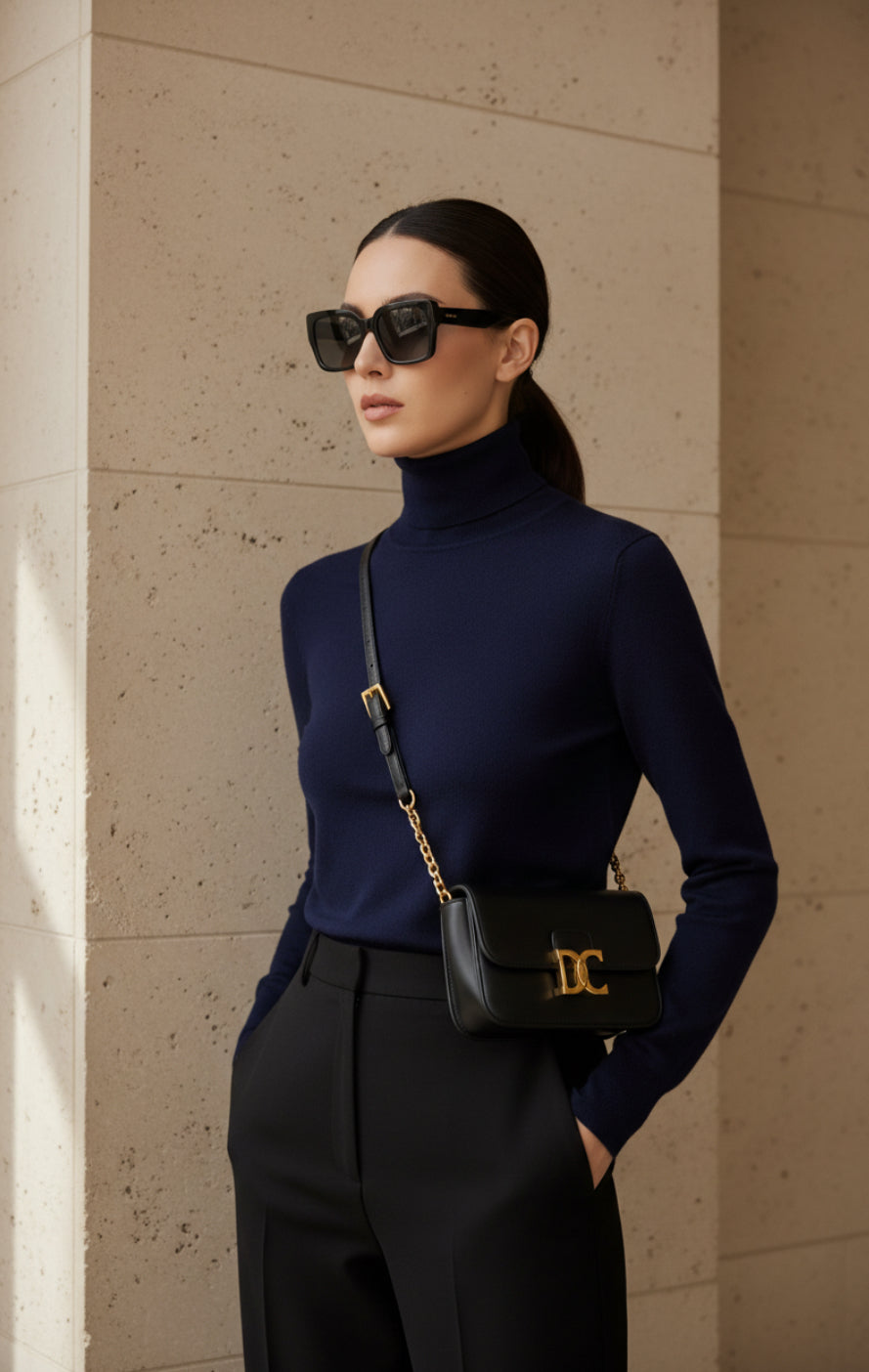 Dolcevita Donna Lana Rasata Collo Alto Maglia Elegante