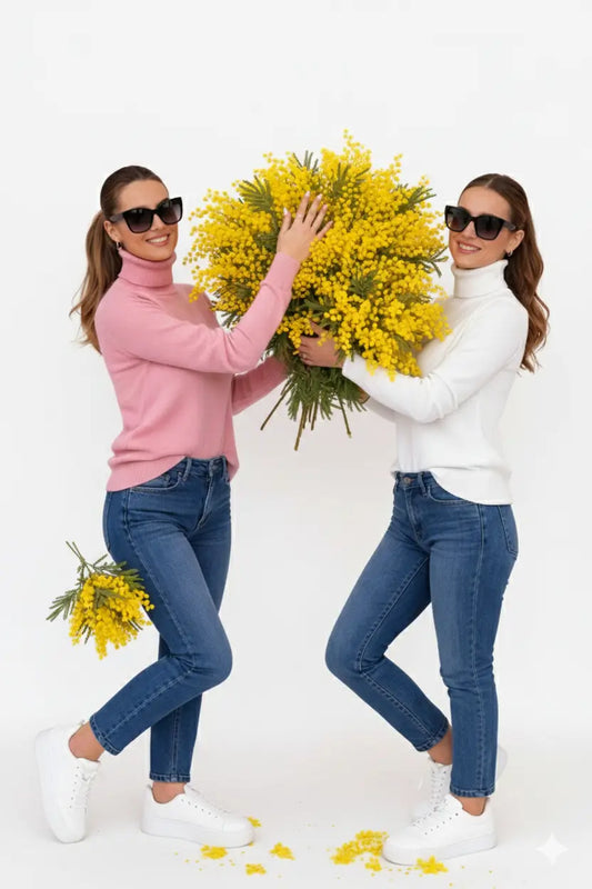 Dolcevita donna in lana rasata maglia collo alto