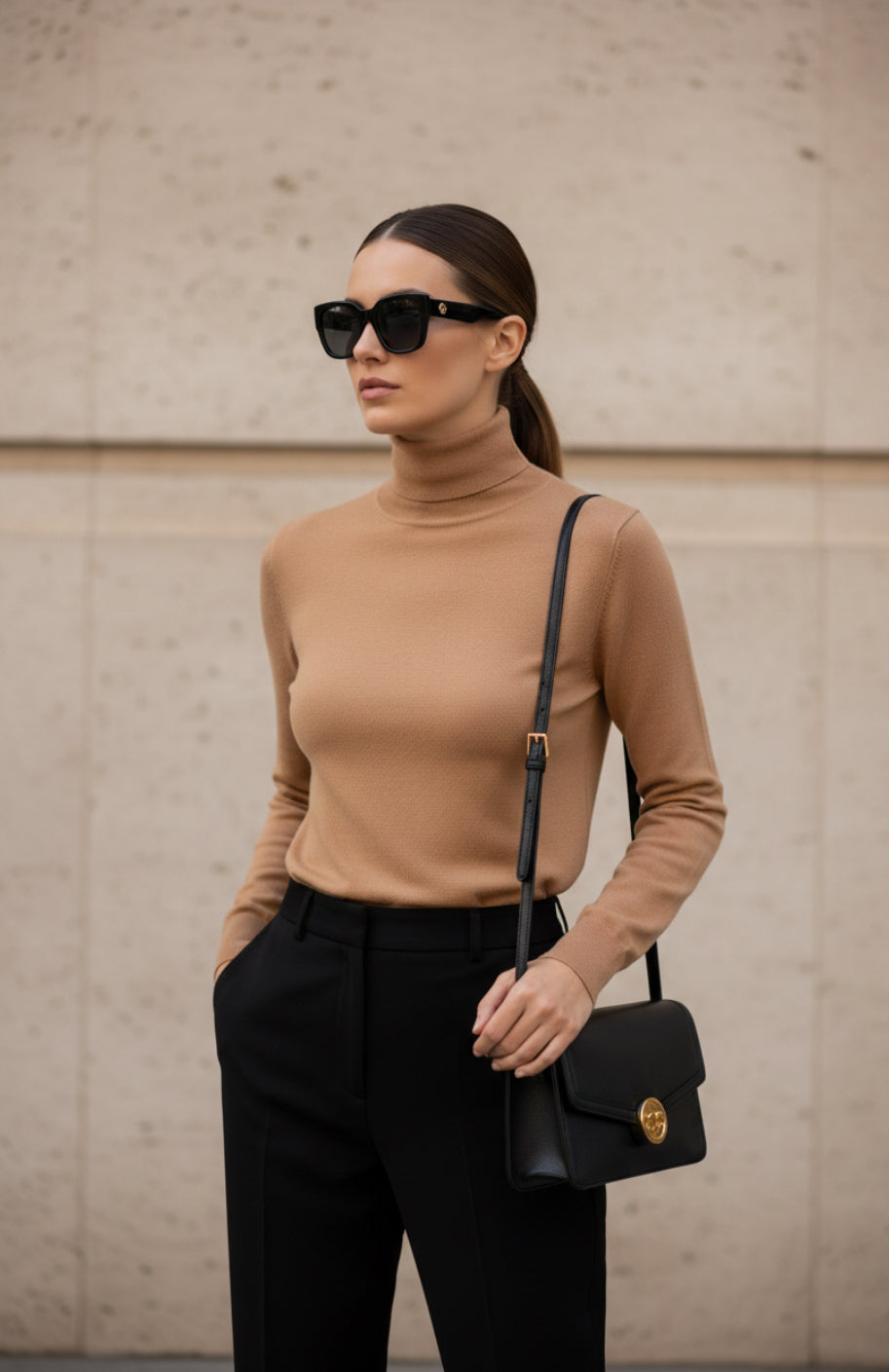 Dolcevita Donna Lana Rasata Collo Alto Maglia Elegante