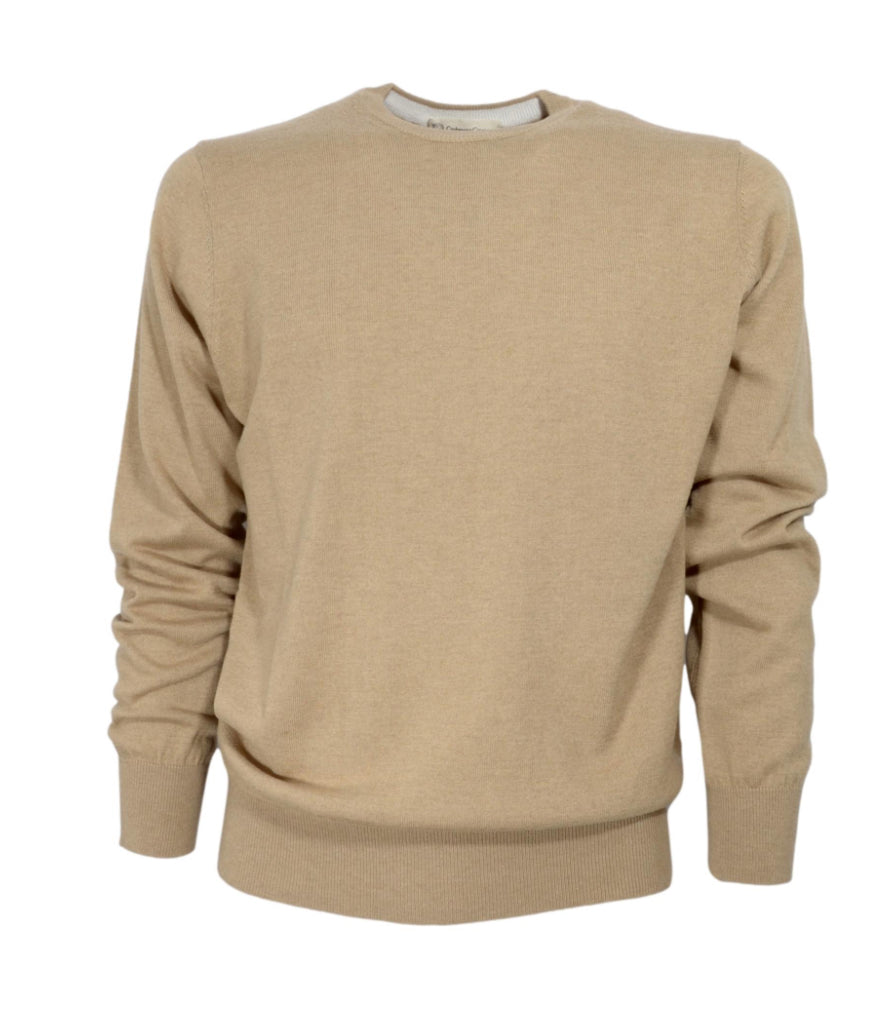 Cashmere Company maglia uomo beige sabbia girocollo Cashmere e lana