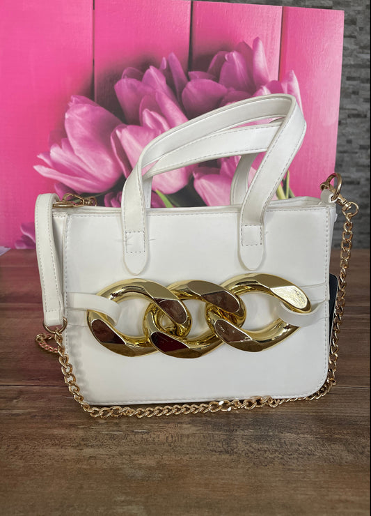 Borsa Donna bianco Minibag  sc-50% manico e tracolla staccabile miniborsa