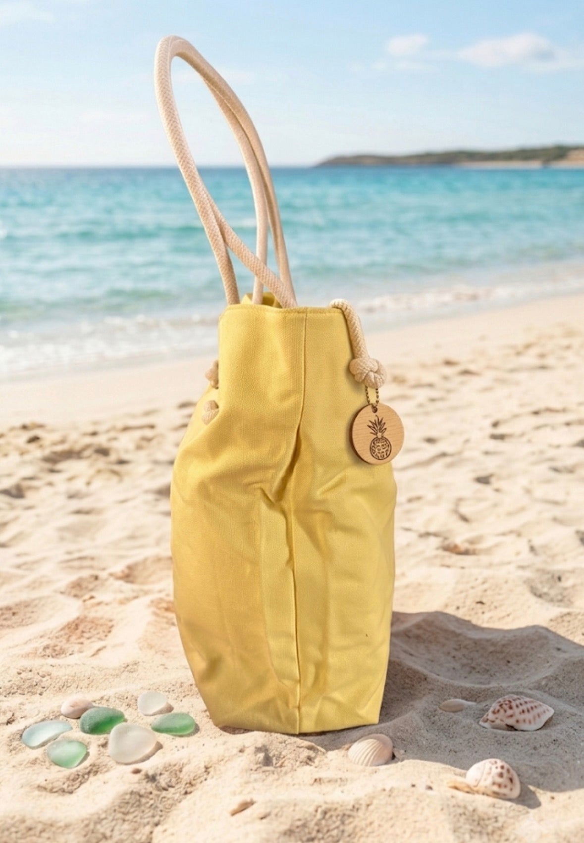 Borsa da Mare Paez in Tela con Stampa Ananas - Collezione Estate