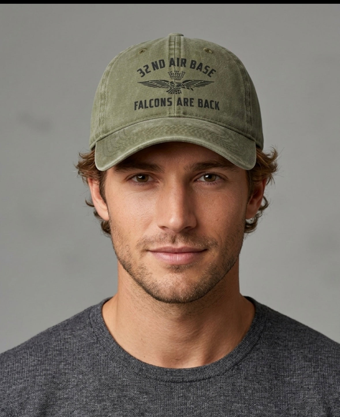 Cappello Uomo Aeronautica Militare 32nd Air Base "Falcons Are Back" in Cotone Regolabile