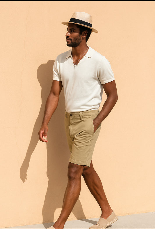 Uniform Bermuda SC-50%  uomo pantaloncino corto colore verde militare lino e cotone