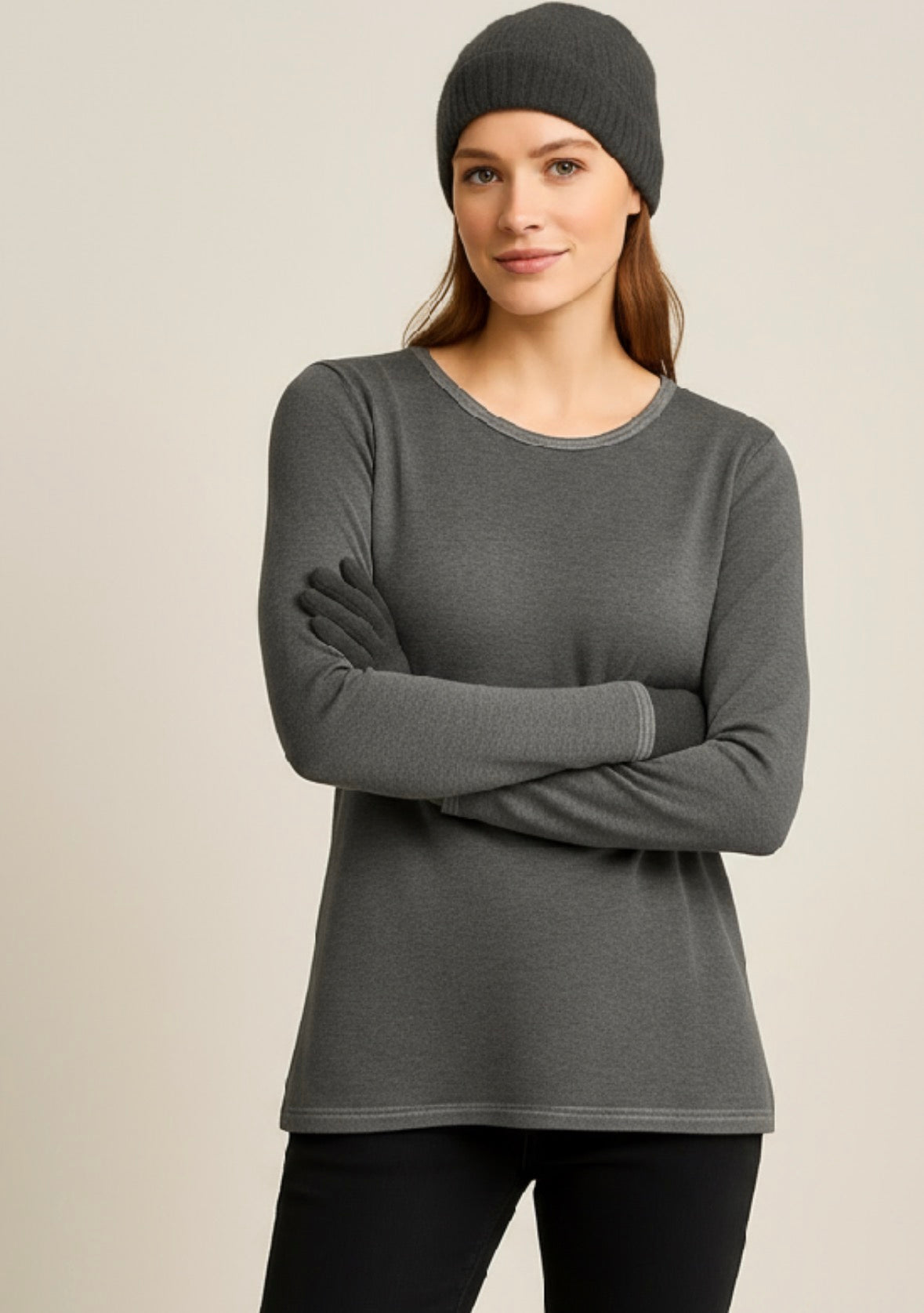 Cashmere Company 
Maglia Donna Girocollo Grigia Lurex Cashmere e lana Made in Italy