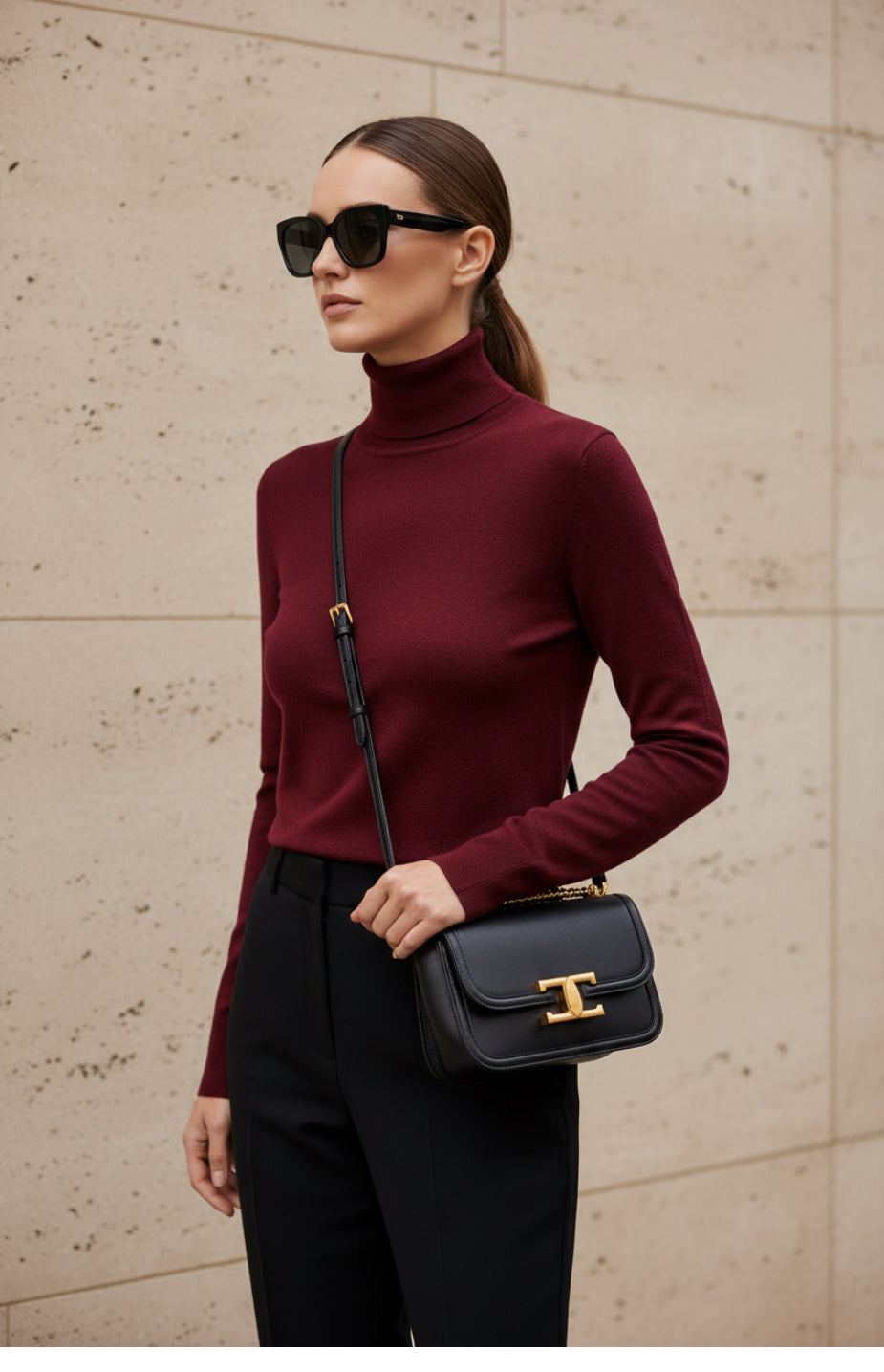 Dolcevita Donna Lana Rasata Collo Alto Maglia Elegante
