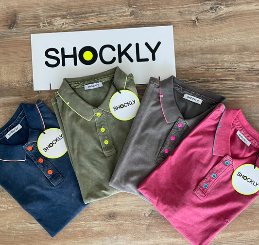 Polo uomo Shockly ,vintage Sc -50% vari colori,manica corta, cotone