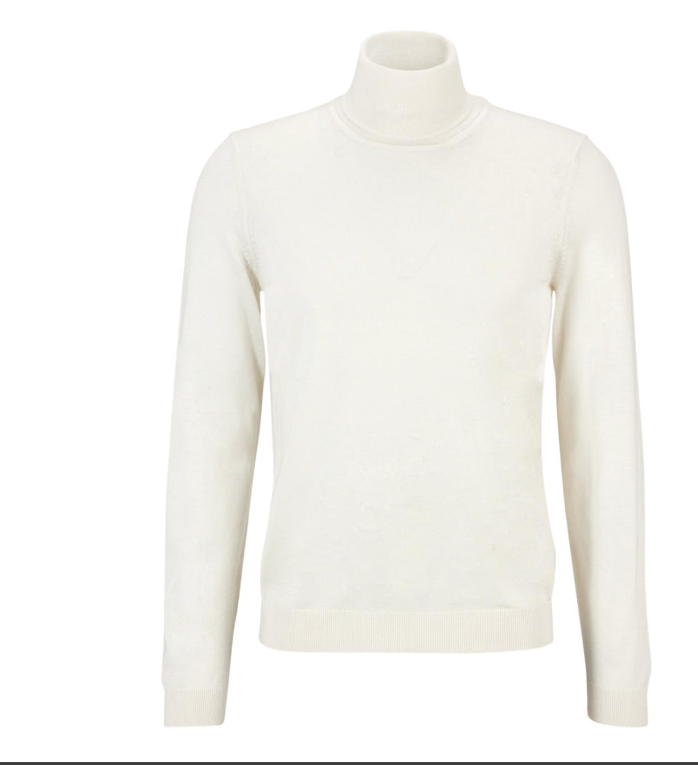 Cashmere Company maglia dolcevita uomo bianco panna lana e Cashmere