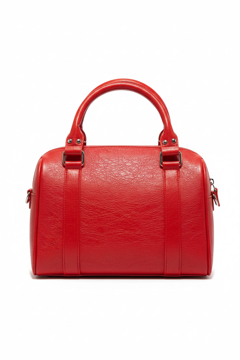 Borsa Donna Coconuda con Tracolla Staccabile - Ecopelle Rosso Bianca