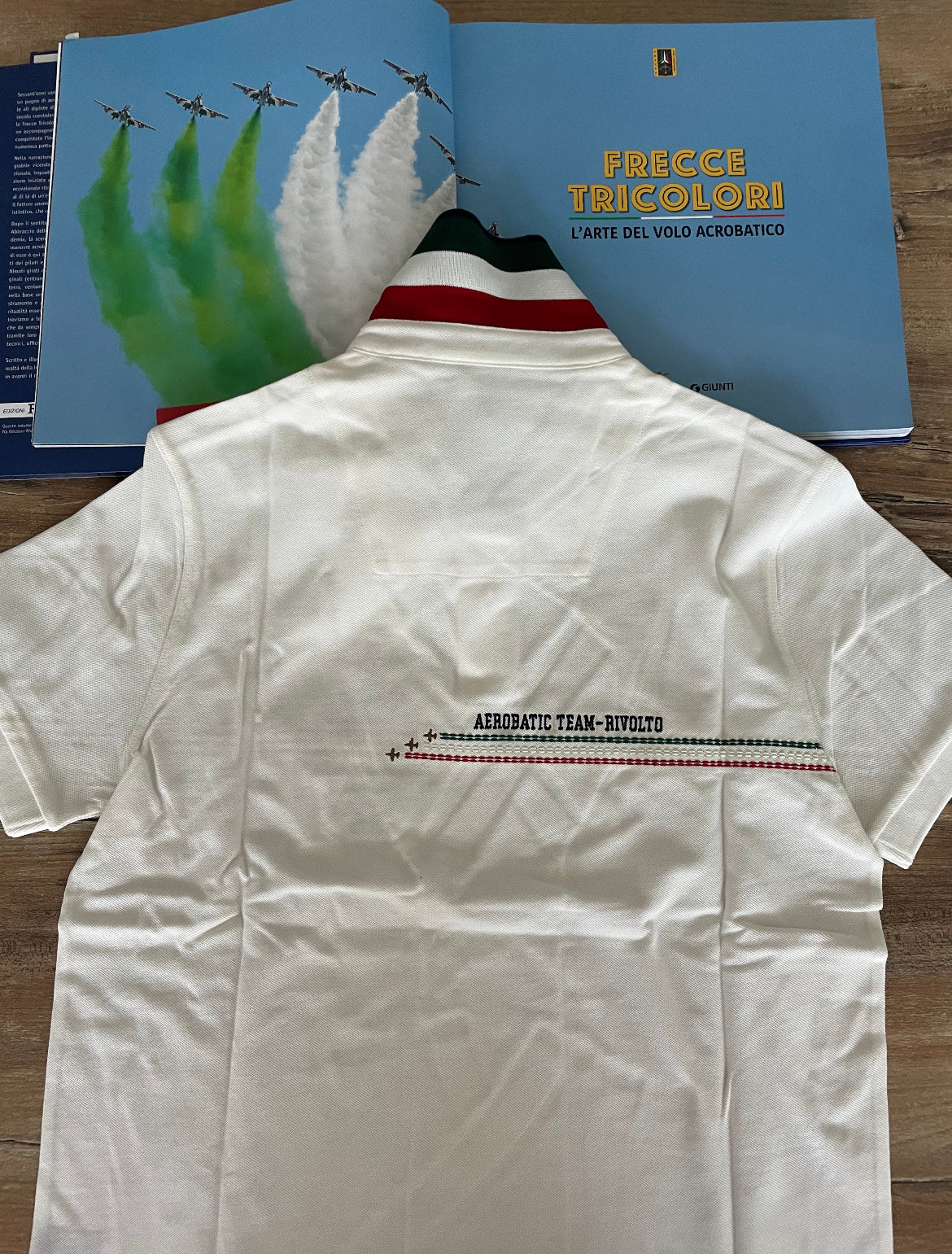 Aeronautica Militare Polo Uomo ,Bianco, Frecce Tricolori manica corta
