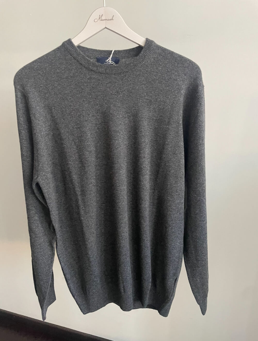 Lané maglia uomo grigio antracite girocollo Cashmere e Lana Made in Italy