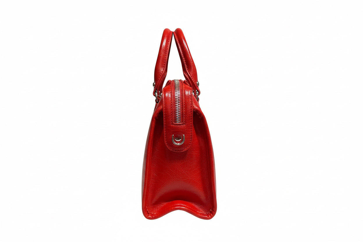 Borsa Donna Coconuda con Tracolla Staccabile - Ecopelle Rosso Bianca