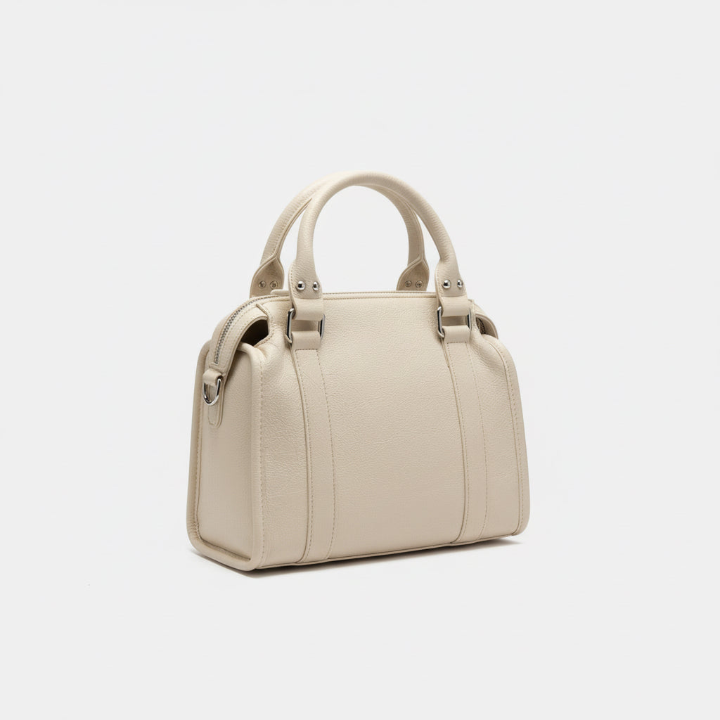 Borsa Donna Coconuda con Tracolla Staccabile - Ecopelle Rosso Bianca