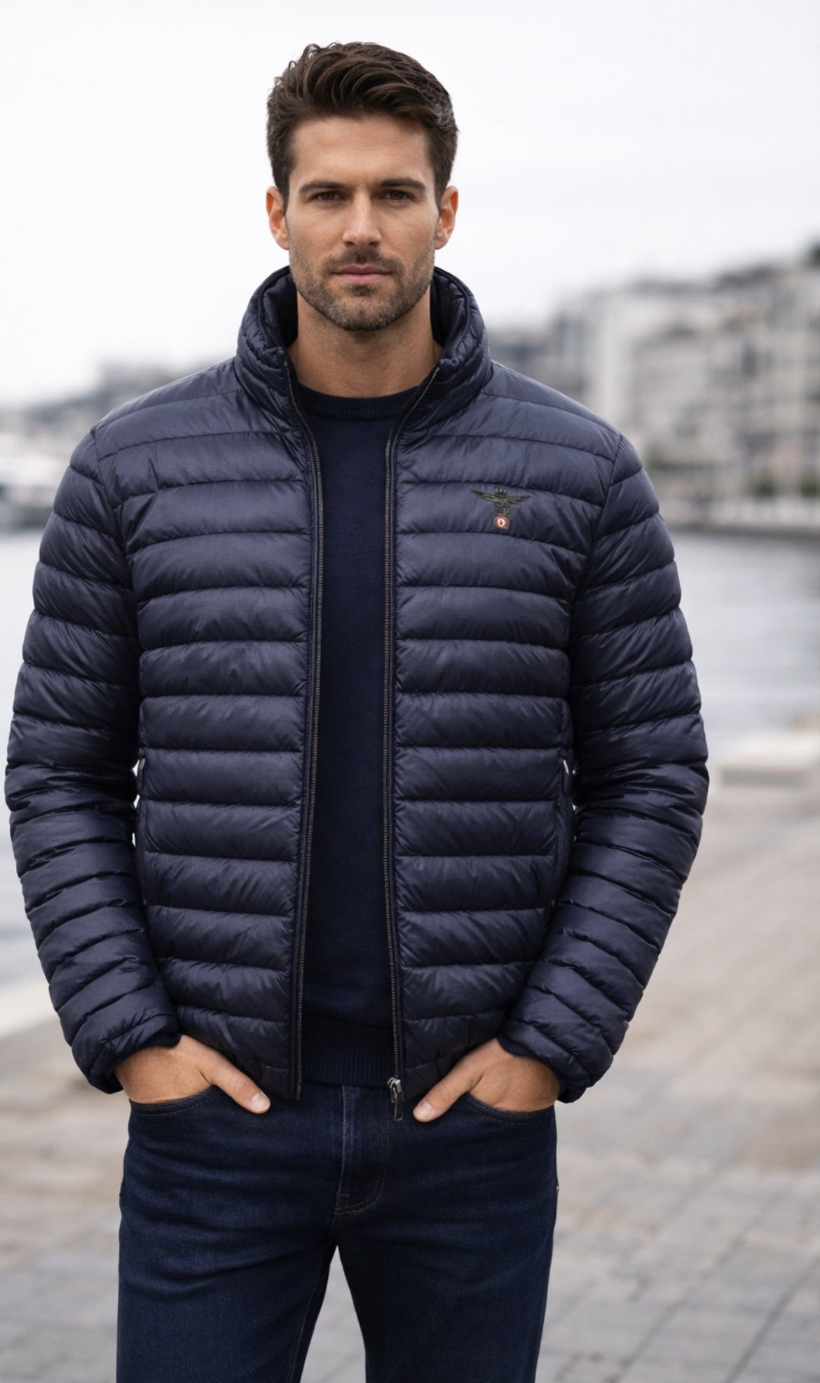 Giubbino uomo blu Piumino Aeronautica Militare 