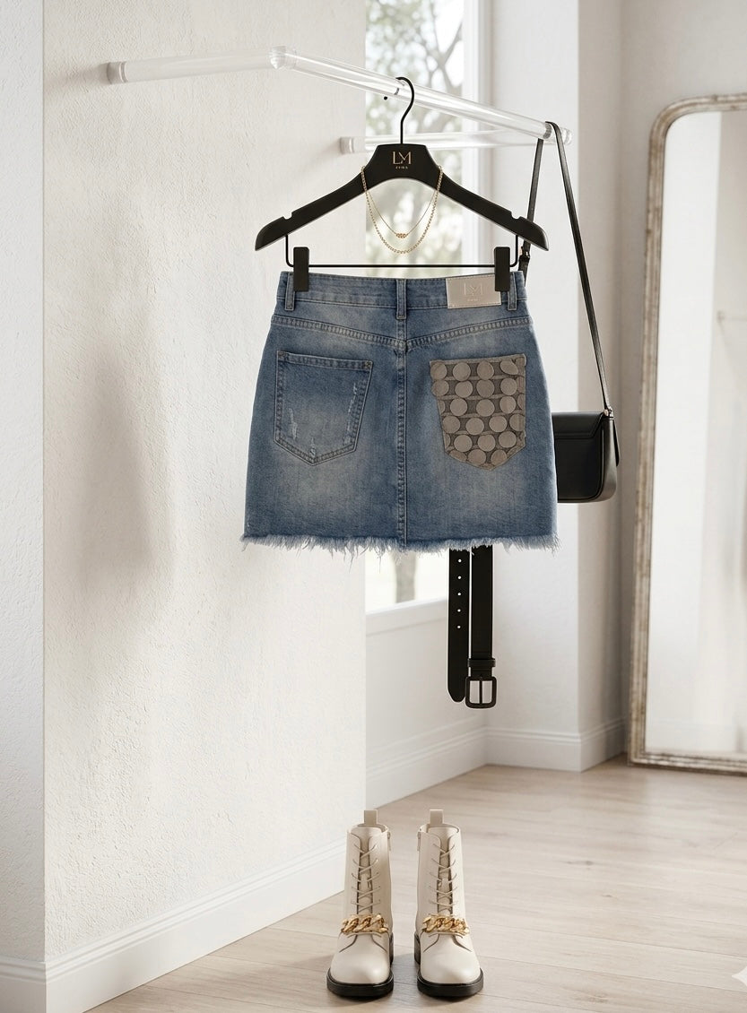 Gonna jeans life style parte posteriore in negozio