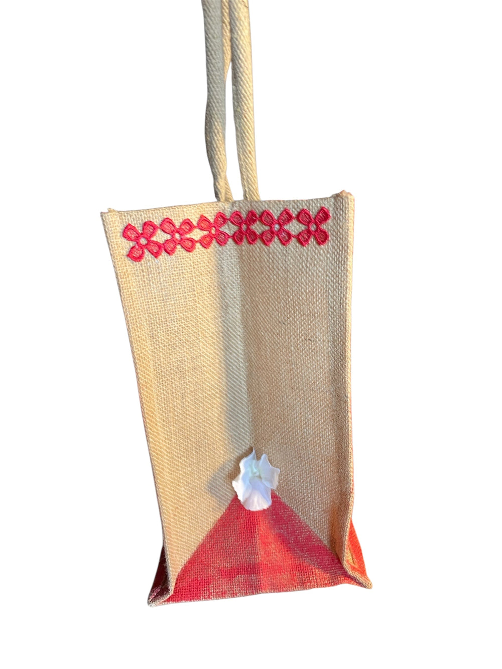 Borsa in Yuta Fatta a Mano con Decorazioni Artigianali – Doppio Manico, Spiaggia e Mare